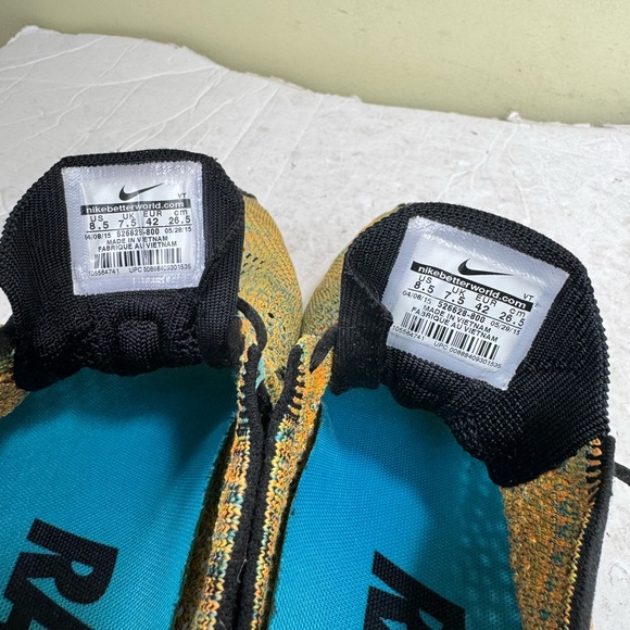 Nike Flyknit Racer Sherbet 2015 Comfort Running Shoes Sneakers Yellow Mens - Picture 9 of 16